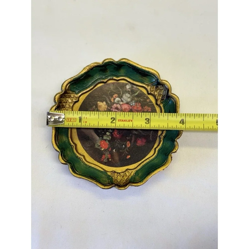 VTG Florentine Style Plastic Coaster Coasters Set Of 6